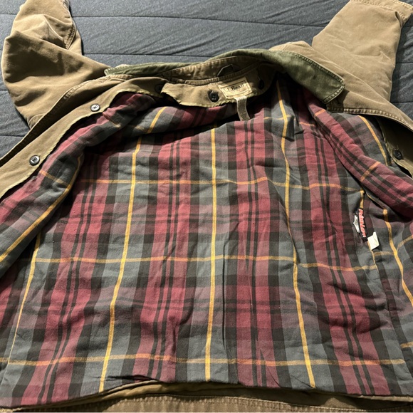 L.L. Bean Brown Canvas Field Coat With Corduroy Collar and Removable Lining - Picture 6 of 11